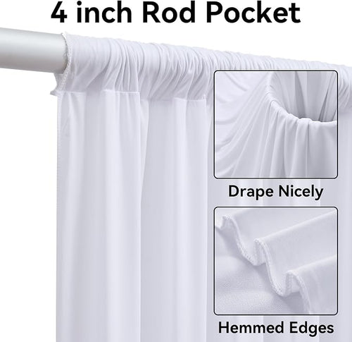 14ft x 10ft White Backdrop Curtains - Image 2