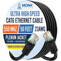 MONK CABLES | CAT6 Ethernet Cable | Plenum Rated | UTP, 550MHz | DSX-8000 by MONKCABLES