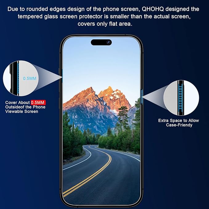 QHOHQ 3 Pack Screen Protector for iPhone 15 - Image 3