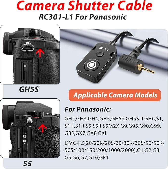RC301-L1 for Panasonic Remote Camera Small Shutter Release Remote Control 196.8 - Image 3