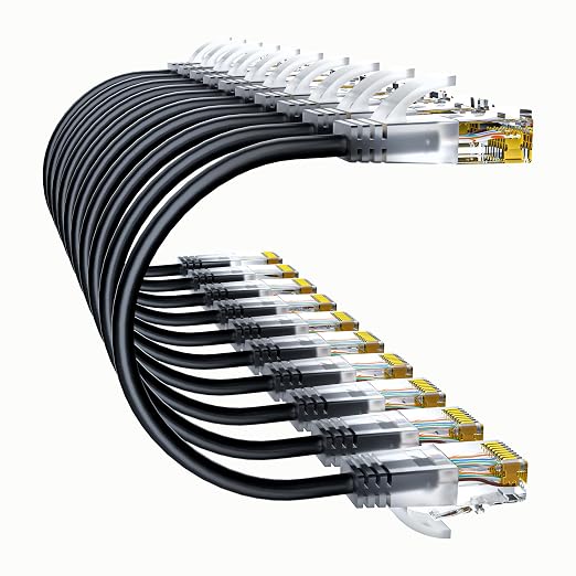 Cat6a Patch Cables 1ft Slim, Cat6 Ethernet Patch Cable Pure Copper, Flexible by 10Gsupxsel