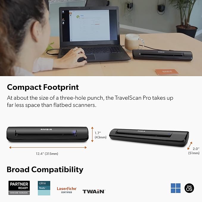 Ambir TravelScan Pro 600-BCS Simplex Document Scanner - Image 6