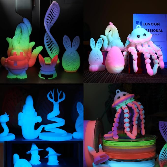 LOVOON 3D Printer Filament Glow in Dark, Luminous Glow Blue PLA, Magic - Image 4