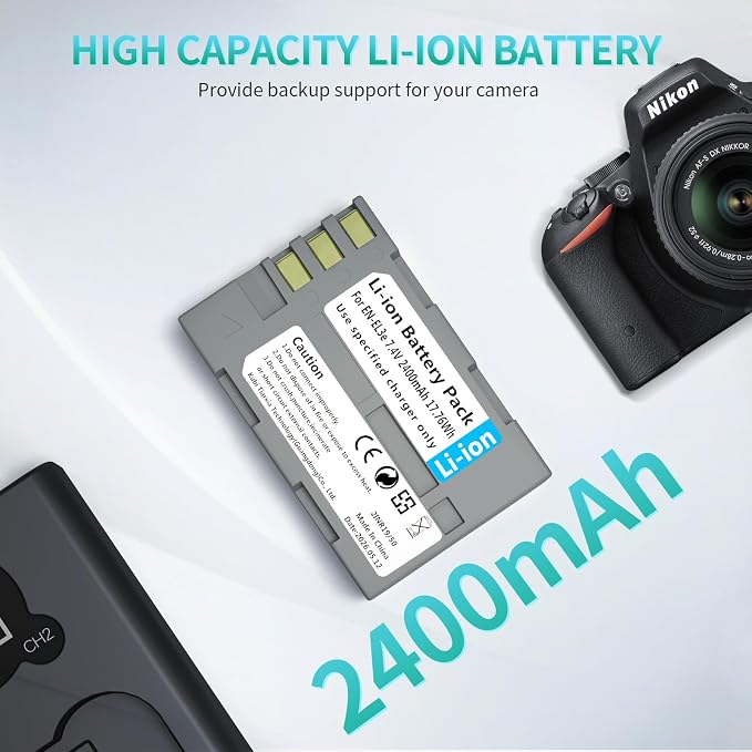LP EN-EL3e Battery Pack, Compatible - Image 6