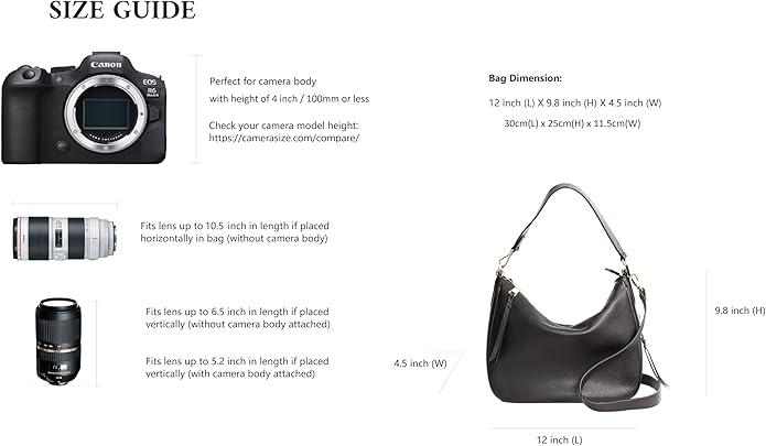 Meliae Camera Bag for Women, DSLR Mirrorless Camera Purse, Leather Shoulder - Image 6