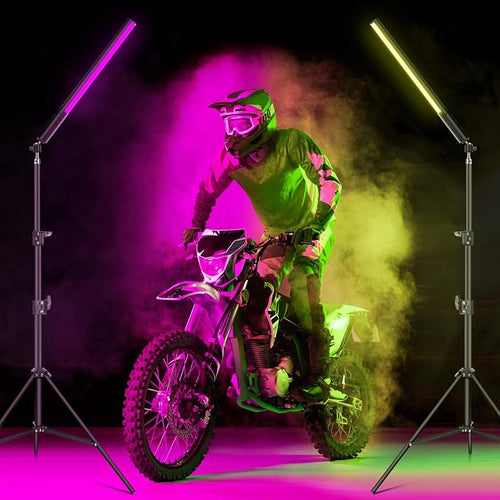 2 Pack RGB LED Video Light Wand Stick, Photography Studio Lighting Kits - Image 2