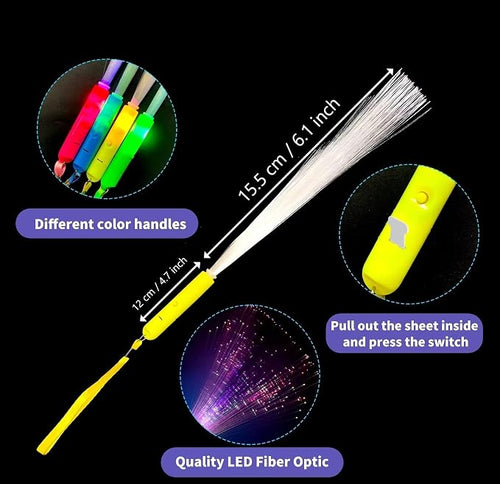 36 Pack Glow Sticks Light Up Fiber Optic Stick Glow Wands Bulk - Image 2