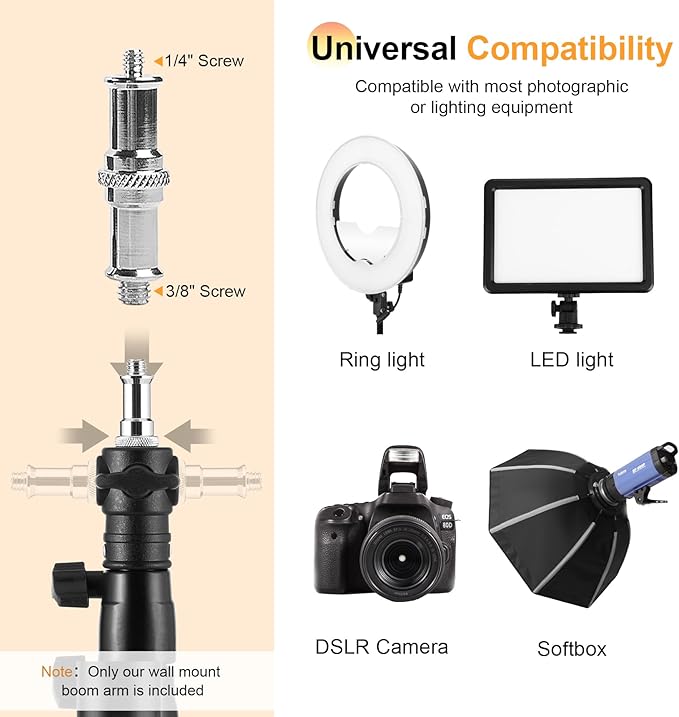 SITTO Ring Light Wall Mount 43inch/110cm, Triangle Boom Arm - Image 4