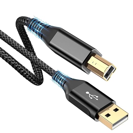 sweguard USB Printer Cable 6.6ft, Printer Cord USB 2.0 Type A Male to B Male by Sweguard