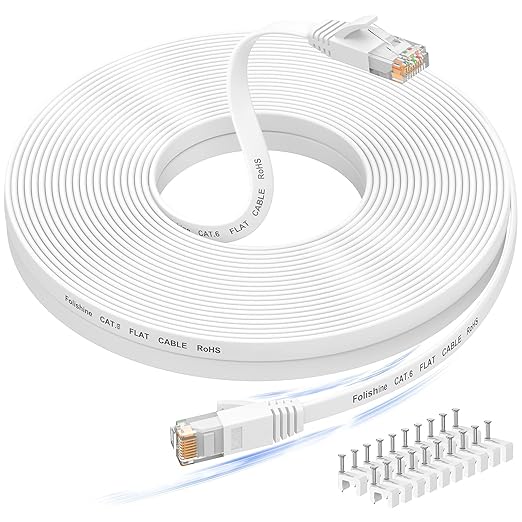 Folishine Ethernet Cable 100 ft, High Speed Cat 6e/Cat 6 Long Ethernet Cable by Folishine