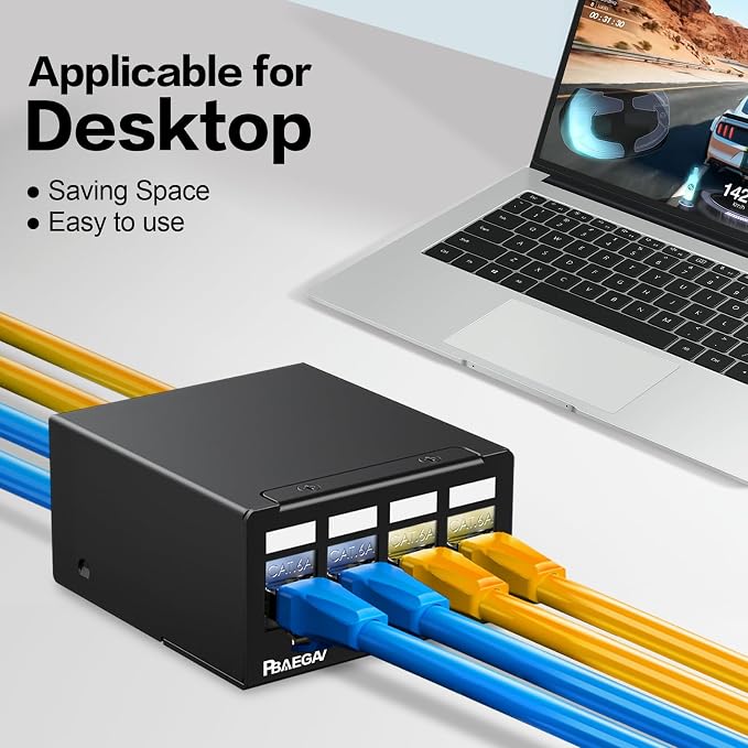 Patch Panel 4 Port with 4pcs Cat6A Keystone Jack【EC Listed】 STP No Rust and - Image 5