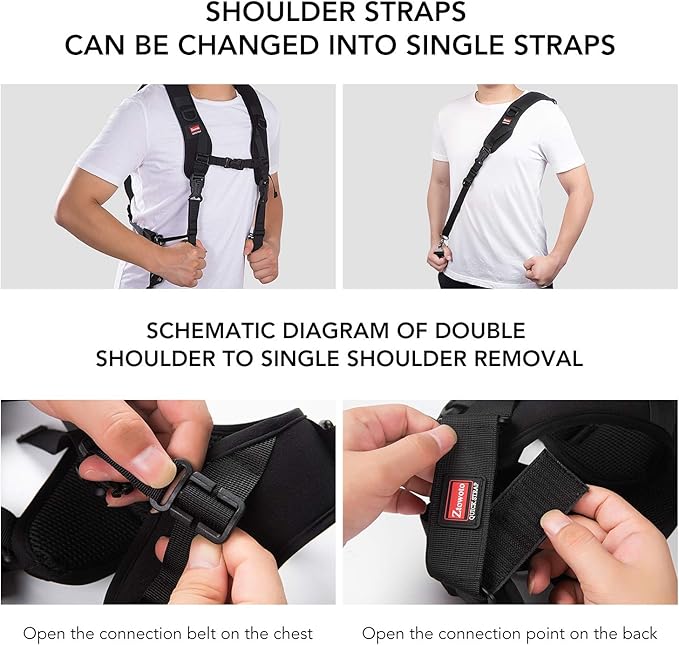 Camera Strap Double Shoulder Camera Strap Harness Quick Release Adjustable Dual - Image 5