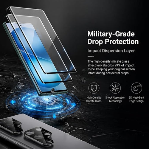 2 Pack Galaxy S23 Ultra Screen Protector, HD Clear Tempered Glass, 2 Pack - Image 2