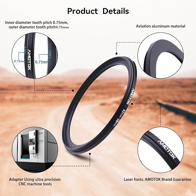82mm Lens to 58mm Camera Lens Adapter, 82mm to 58mm Filter Step-Down Ring - Image 4