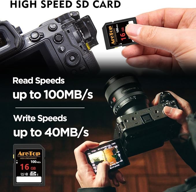 AreTop SD Card 16GB, 10 Pack UHS-I Class 10 SDHC Memory Card, 10 Pack 16GB Full - Image 4