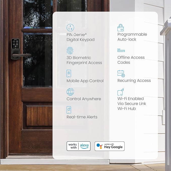 Lockly Secure Pro Smart Lock Wi-Fi, Keyless Entry Digital Keypad Door Lock - Image 9