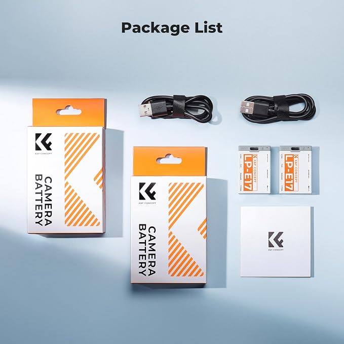 K&F CONCEPT 2-Pack LP-E17 Battery, USB-C R50 Battery Compatible - Image 7
