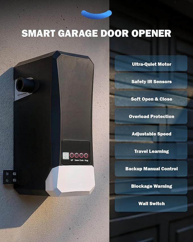 ZUMI Automatic Garage Door Opener, Wall-Mounted Garage Opener - Image 3