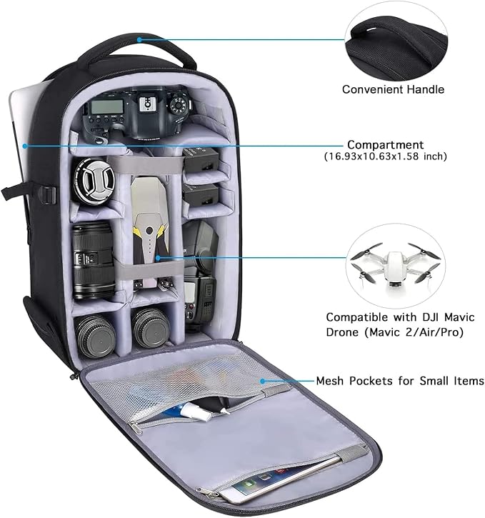 MOSISO Camera Backpack, DSLR/SLR/Mirrorless Photography Camera Bag 15-16 inch - Image 2