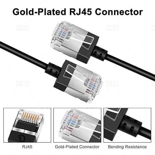 Ultra Thin Cat 6A Ethernet Cable 1.6 Feet 2Pack, Flexible & Slim Rj45 Cat6a LAN - Image 3