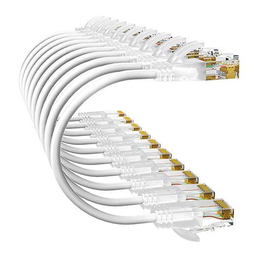 Cat6a Patch Cables 2ft Slim, Cat6 Ethernet Patch Cable Pure Copper, Flexible by 10Gsupxsel