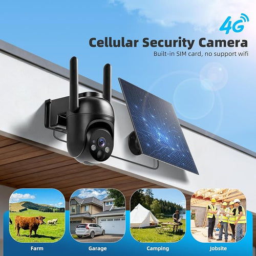 4G LTE Cellular Security Cameras Solar Powered No WiFi Security Camera Outdoor - Image 2