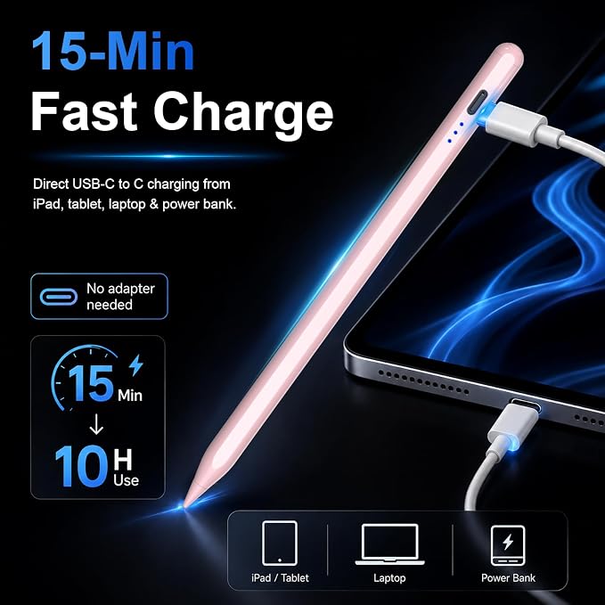 HATOKU Stylus Pen for iPad 2018-2026, 15 Min Fast Charge iPad Pencil 1st Gen - Image 2