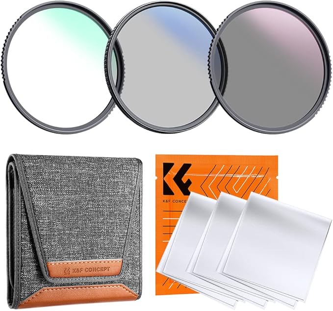 K&F Concept 49mm UV/CPL/ND Lens Filter Kit-18 Multi-Layer Coatings, UV Filter + by KFCONCEPT
