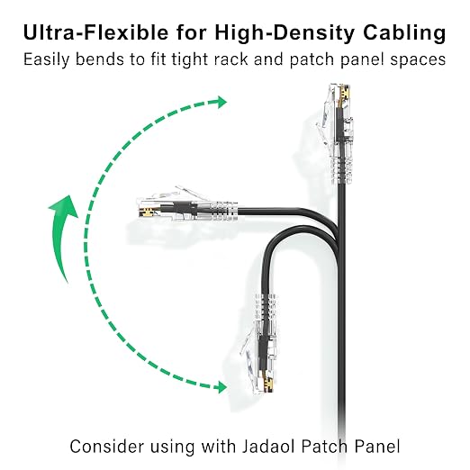 Jadaol UL Listed Patch Cables Cat 6a / Cat 6 1 ft 24-Pack, 10Gbps 550MHz Slim - Image 2