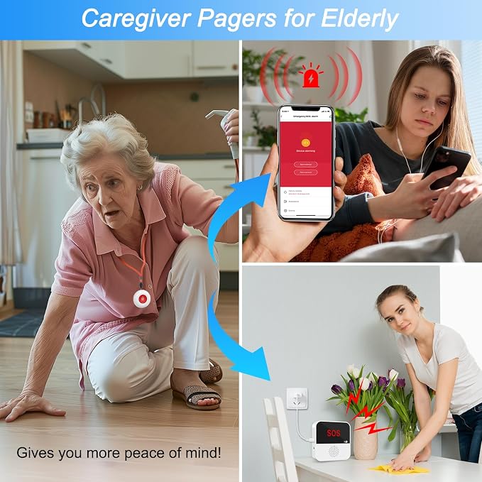 WiFi Rechargable Smart Wireless Caregiver Pager Call Button System Nurse - Image 3