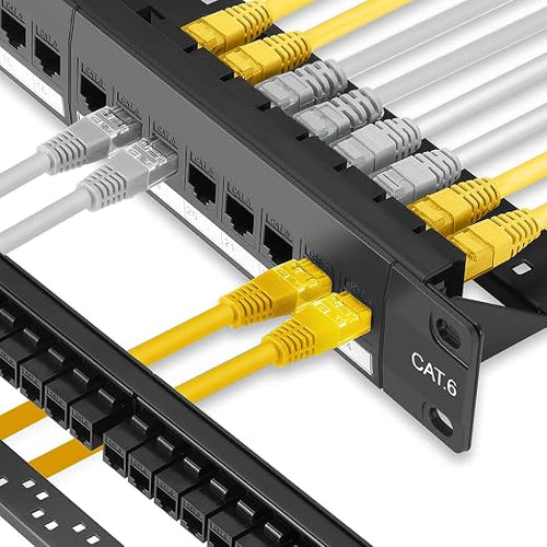 2 Packs 24-Port Cat6 Patch Panel - 10G Ready Rack-Mountable 1U Network Panel by FiberOpticalAccessories