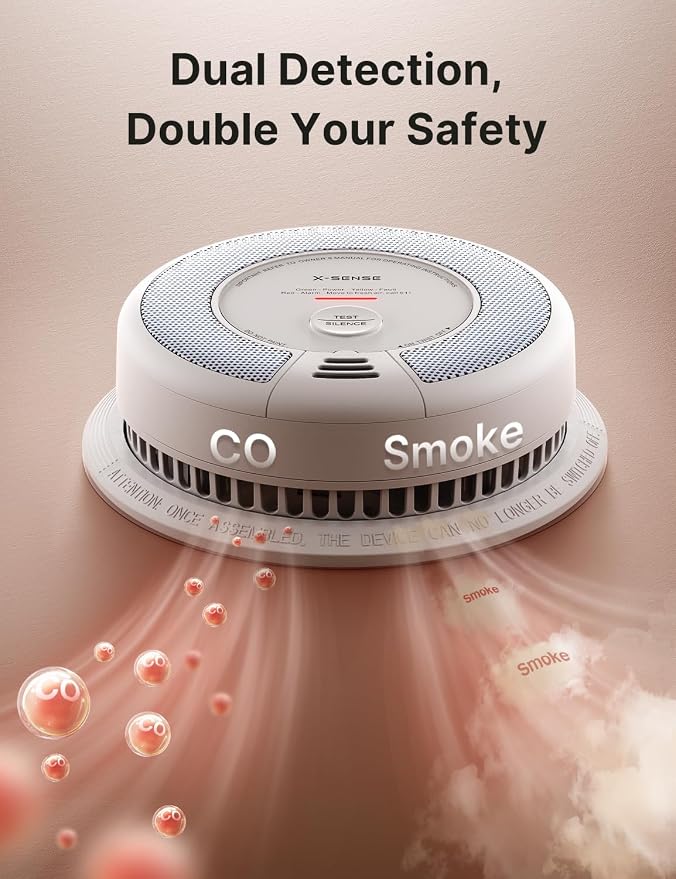 X-Sense Smoke Detector Carbon Monoxide Alarm Combo 10-Year Battery, UL 217 & UL - Image 3