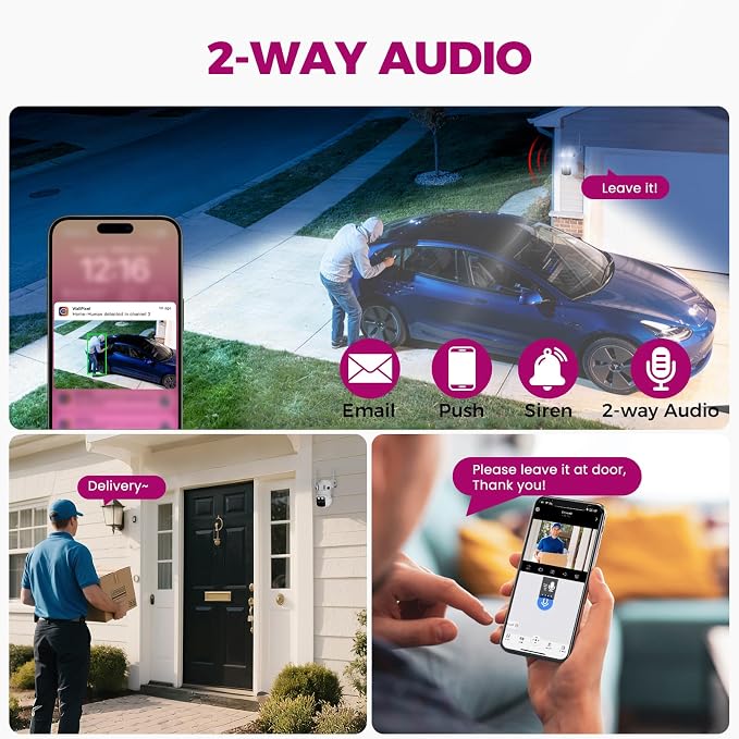 xmartO 6MP Tri-Lens WiFi Security Camera, 360° Pan Tilt AI Auto Tracking - Image 7