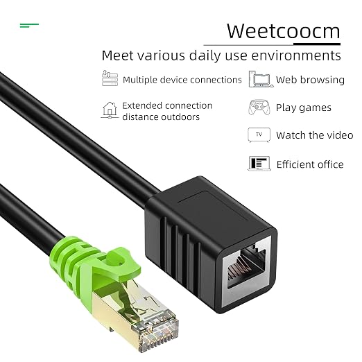 Ethernet Extension Cable 10ft, Network Cat6a Extension Patch Cable RJ45 Cords - Image 6