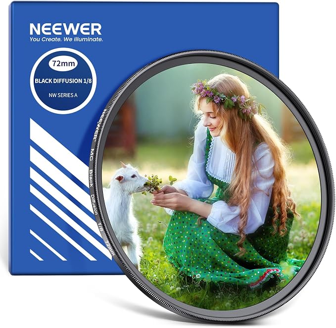 NEEWER 72mm Black Diffusion 1/8 Filter by Neewer