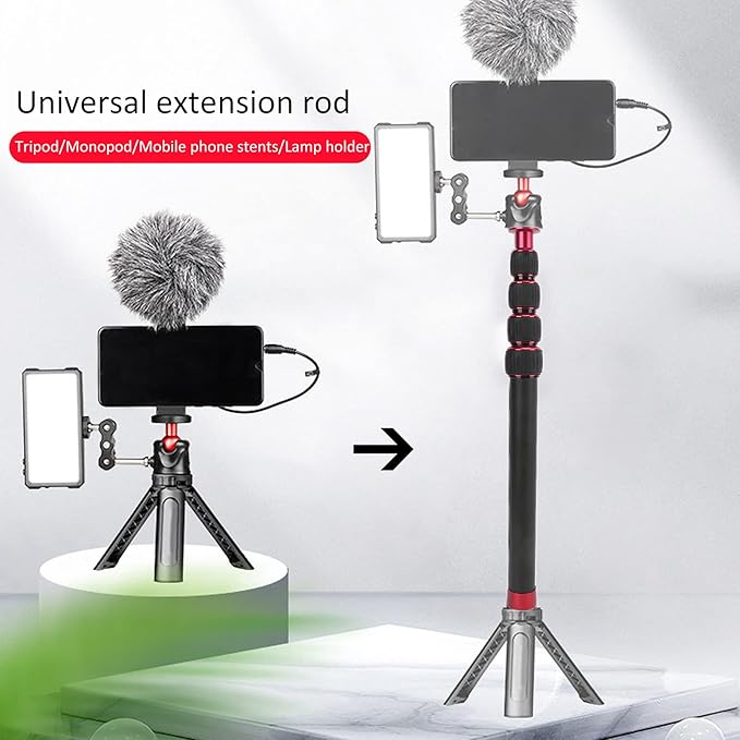 LR-255 Camera Monopod, 13.2-42.5in Extension Pole, 5 Section Aluminium Alloy - Image 2