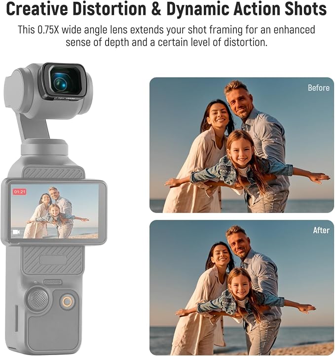 NEEWER Filter Set with 0.75x Wide Angle Lens 108° FOV, Variable ND 2-32 CPL 1/4 - Image 3
