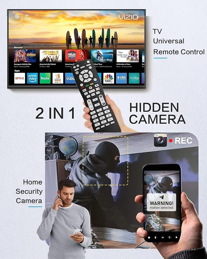 2 in 1 Use WiFi HD 1080P Hidden Camera TV Remote Spy Camera - Image 2