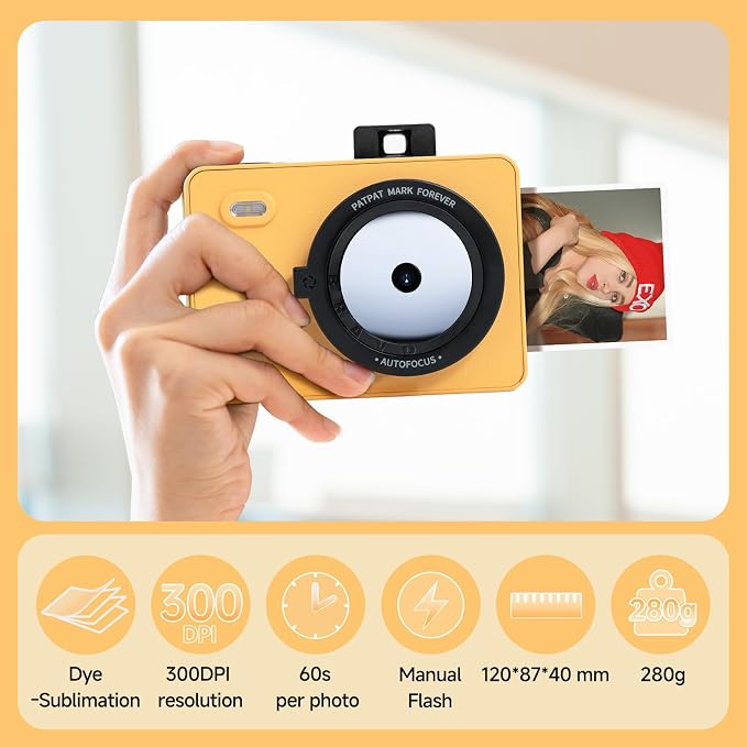 HPRT Z5 Instant Camera for Kids Adults，3 Pass Dye Sublimation, 2.1x3.4 Print - Image 2