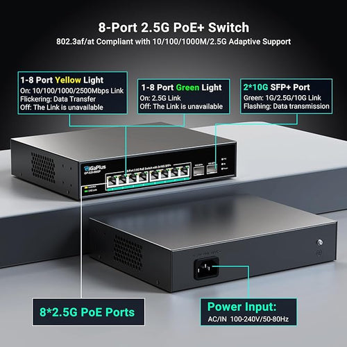 10 Port 2.5Gb Unmanaged PoE Switch - Image 2