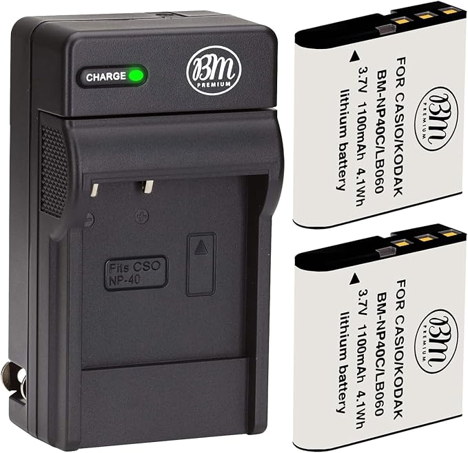 BM Premium 2 Pack of LB-060 Batteries and Battery Charger by BMPremium