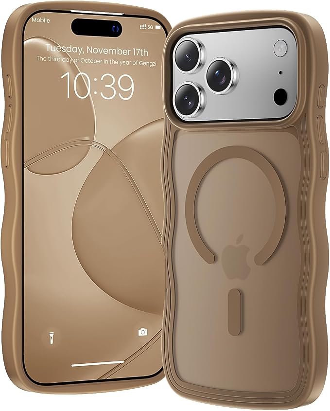 toushion for iPhone 17 Pro Case Cute Brown, Fits MagSafe, Matte Skin Feeling by Unknown