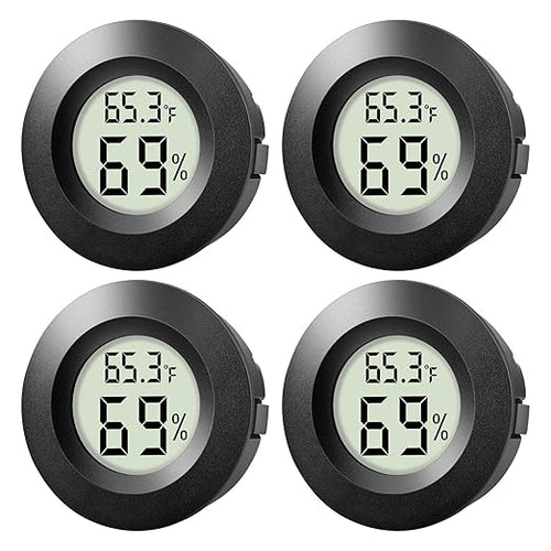 4-Pack Mini Hygrometer Thermometer Indoor Outdoor Round Humidity Meter by Unknown