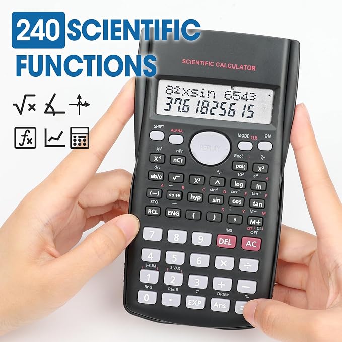 30 Pack Scientific Calculators, 2-Line Large Screen Display 240 Functions - Image 3