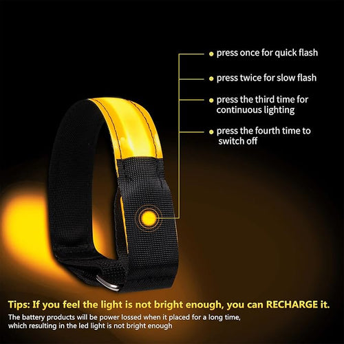 2 Pack Rechargeable LED Reflective Armband, High Brightness High Visibility - Image 2