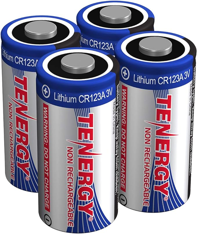 Tenergy 3V CR123A Lithium Battery, High Performance CR123A Cell Batteries PTC by Tenergy