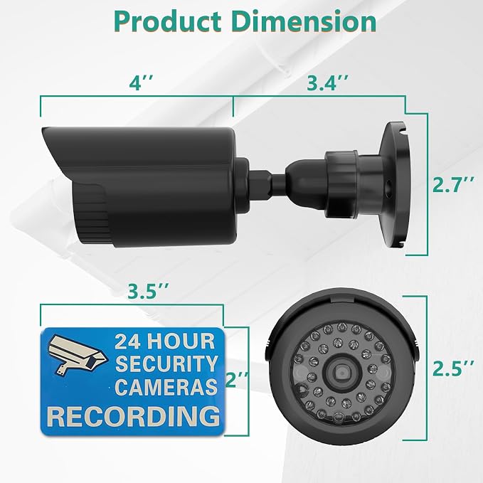 WALI Bullet Dummy Fake Surveillance Security CCTV Dome Camera Indoor Outdoor - Image 2