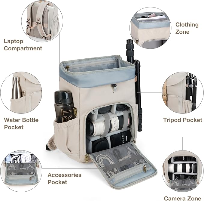 BAGSMART Camera Backpack, DSLR Camera Bag Backpacks - Image 2