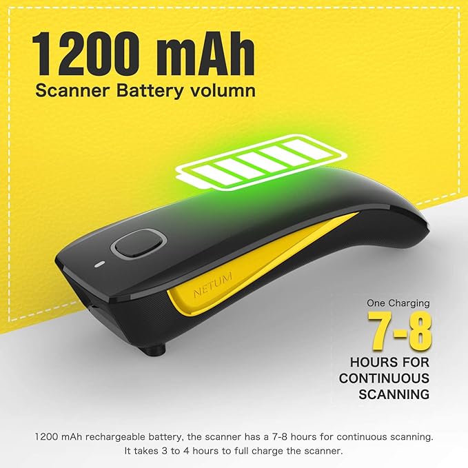 NETUM Mini Barcode Scanner Bluetooth Compatible, Small Portable USB Bar Code - Image 5