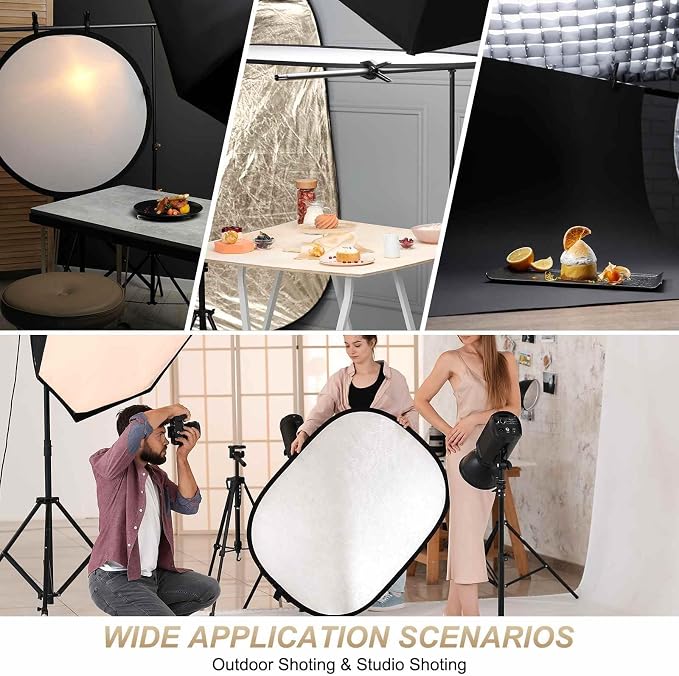 2Pcs 11"x8" Light Reflector 2 in 1 Photography Reflector Cardboards, Foldable & - Image 6
